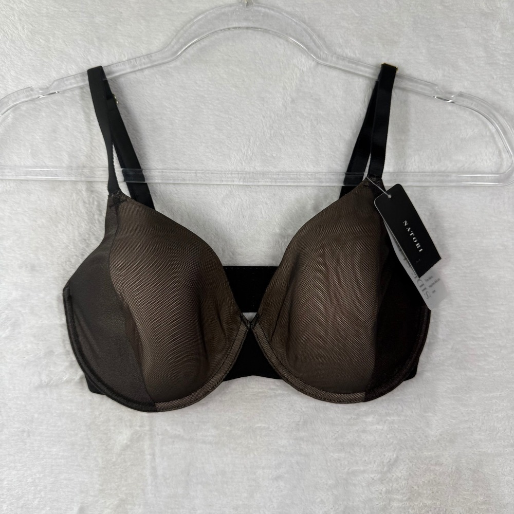 Natori Side Effect Side Support Contour Underwire Bra Black Cafe 30DD 731311 NEW